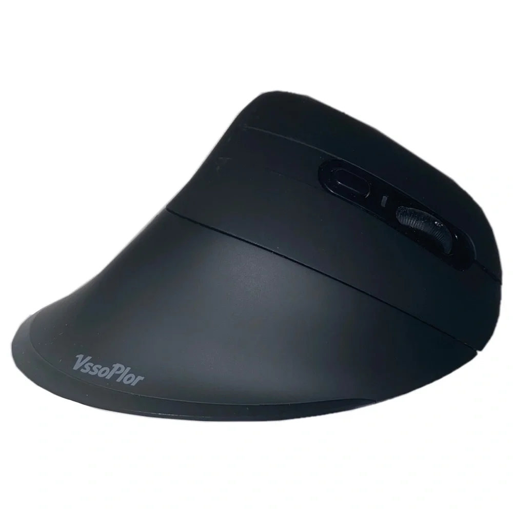 VssoPlor 2.4G USB Wireless Bluetooth Vertical Ergonomic Mouse Model VM56B, Black